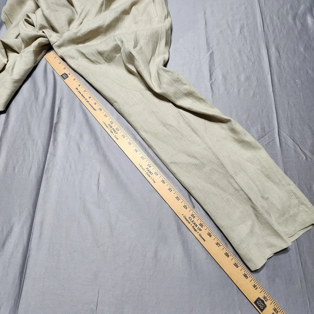 Lauren Ralph Lauren M 36x30 Beige 100% Linen Straight Leg Dress Pants Trousers